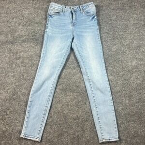 Wax Butt I Love You Jeans Womens 7/28 Blue Denim Light Wash Mid Rise Skinny Leg